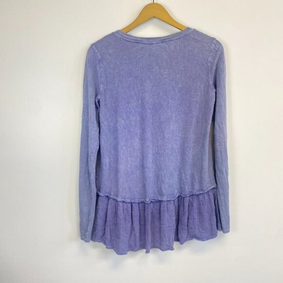Anthropologie Eri & Ali Periwinkle Ruffle Long Sleeve Top - Picture 9 of 12